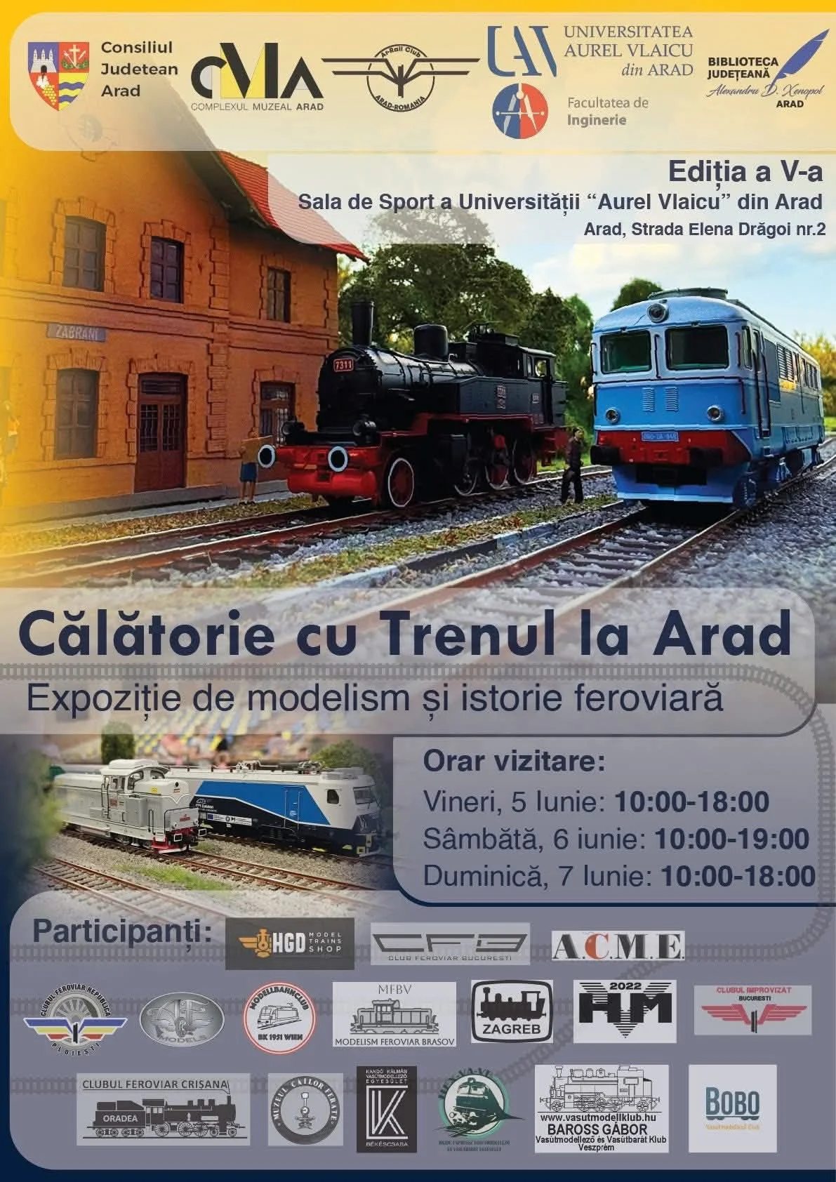 Expoziție feroviară la Arad: 50 de colecționari europeni, 5-7 iunie 2026
