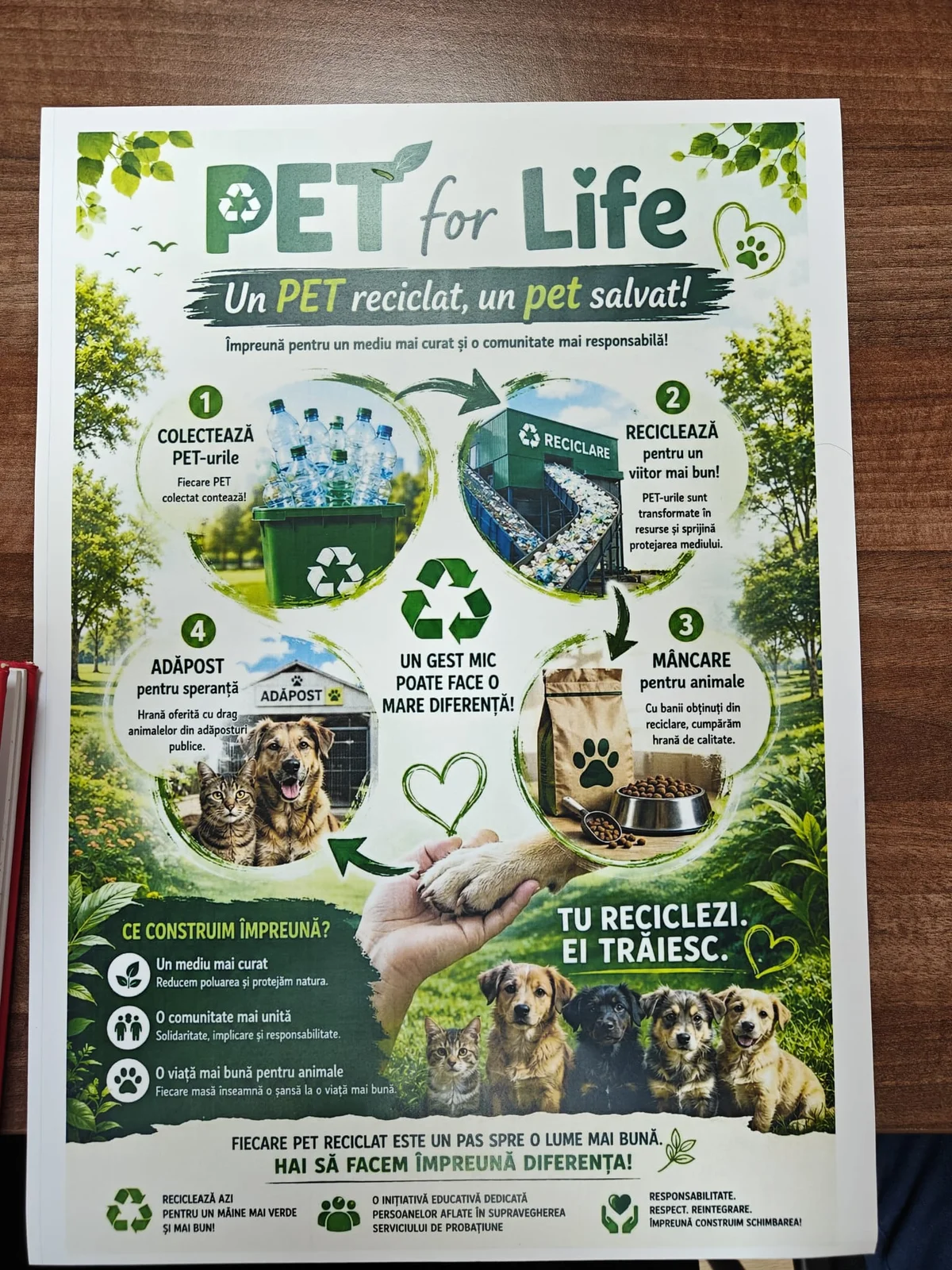 Primăria Arad reciclează PET-uri pentru hrana câinilor din adăpost